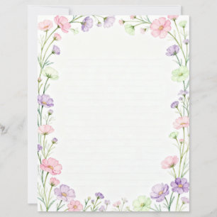 Kleine rosa und violette Blumen Briefpapier