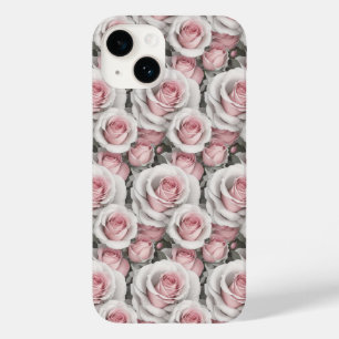 Kleine, rosa und weiße Rosen-Gehäuse Case-Mate iPhone 14 Hülle