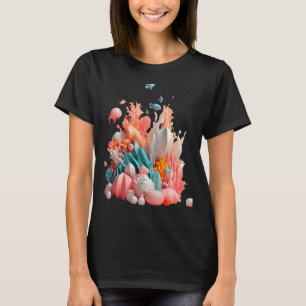 Kleine rosa Unterwasserwelt T-Shirt