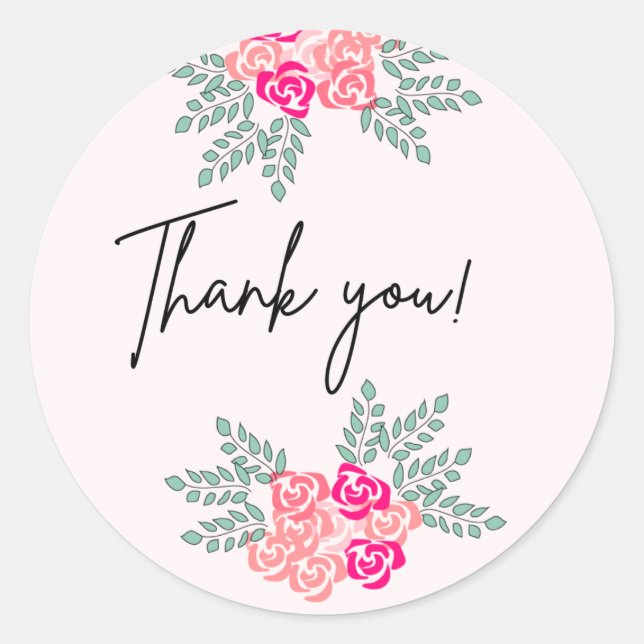 Kleine Rose Vielen Dank, Ihr Sticker (Vorderseite)