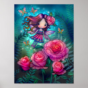 Kleine Rosenfee Fantasy-Kunst von Molly Harrison Poster
