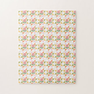 Kleine rote Blumen-Deckchenblock Puzzle