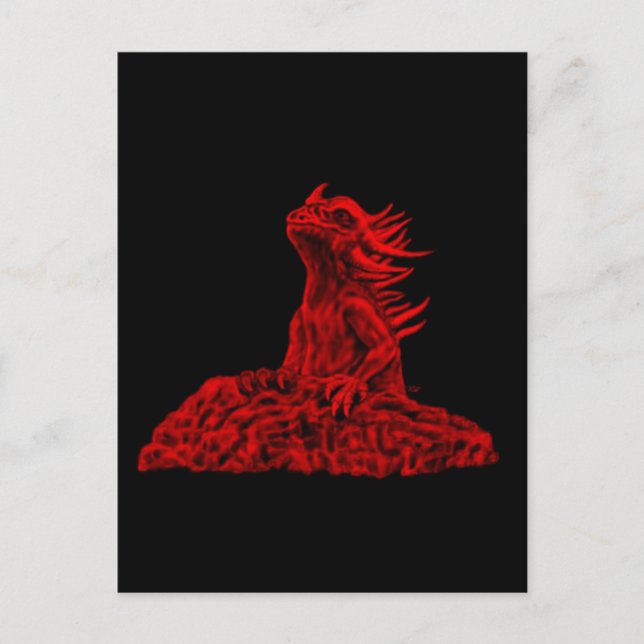 Kleine Rote Drache Postkarte (Vorderseite)