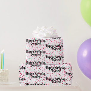 Kleine rote Herzen, Benutzerdefiniertes Happy Birt Geschenkpapier