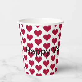 Kleine rote Herzen Muster Happy Valentines Day Pappbecher