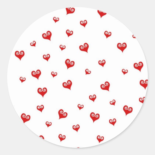 Kleine Rote Herzen Sticker (Vorderseite)