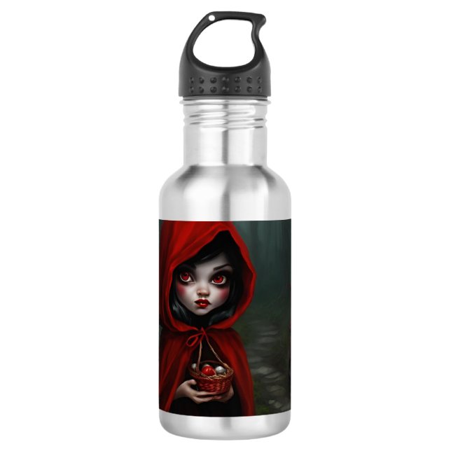 Kleine rote Motorhaube Edelstahlflasche (Vorderseite)