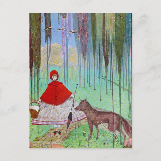 Kleine rote Motorhaube Postkarte (Vorderseite)
