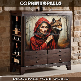 Kleine rote Reithaube, der Wolf, viele Jahre späte Seidenpapier