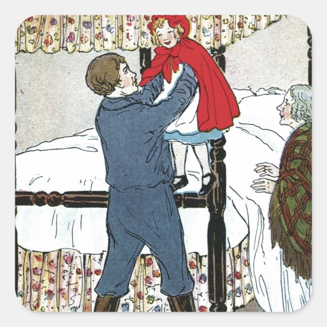 Kleine rote Reithose: Kleine rote Sicherheit Quadratischer Aufkleber (Vorderseite)