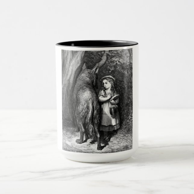 Kleine rote Reithose trifft alten Vater Wolf Tasse (Zentrum)