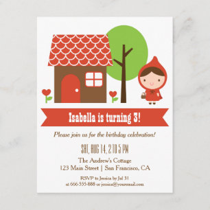 Kleine Rote Riding Hood Geburtstagsparty Einladung