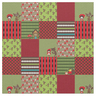 Kleine rote Riding Hood Quilt Blöcke grün/rot Stoff