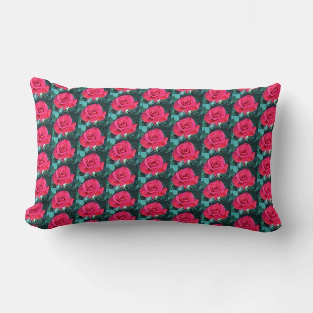Kleine Rote Rosen Kissen (Vorderseite)