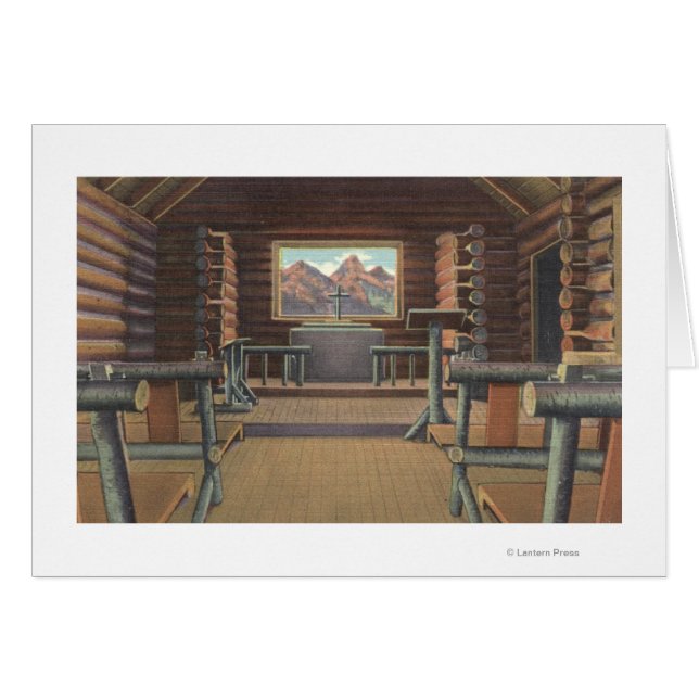 Kleine Rundholzkirche bei Snake River View (Vorderseite (Horizontal))