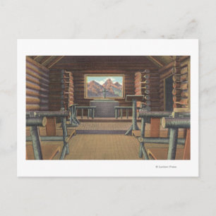 Kleine Rundholzkirche bei Snake River View Postkarte