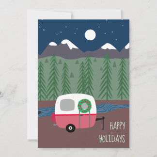 Kleine RV Camper Weihnachtsflatterkarte Feiertagskarte