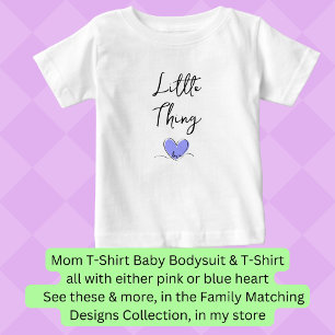 Kleine Sache - Blaues Herz - Passendes Mutter-Kind Baby T-shirt