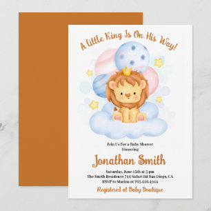 kleine Safari-Löwe-Aquarell-Baby-Shower-Einladung Einladung