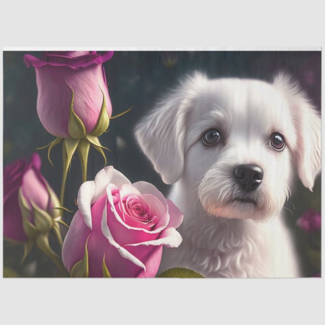 Kleine Sammlung von Hunden und Rose Seidenpapier (Vorderseite)