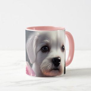 Kleine Sammlung von Hunden und Rose Tasse