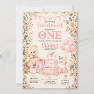 Kleine Schatz Geschichte Teddybär Gans 1.  Einladung