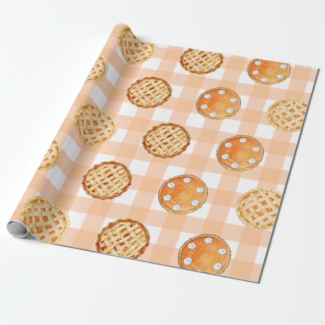 Kleine Schatz-Pie-Gingham-Baby-Party Geschenkpapier (Ungerollt)