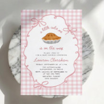 Kleine Schatz-Pink-Gingham-Baby-Party-Einladung