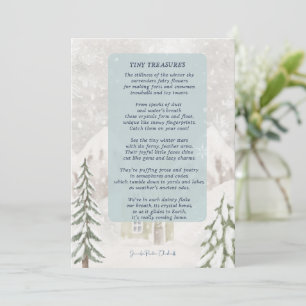 Kleine Schätze mit schneebedeckter Winterhütte Dankeskarte