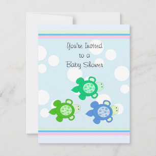 Kleine Schildkröten-Babyparty Einladung