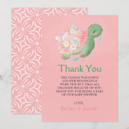 Kleine Schildkrötendusche Danke Karte