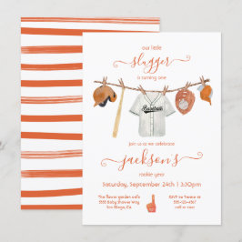 Kleine Schlägerin Baseball Clothesline Geburtstags Einladung