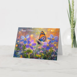 Kleine Schmetterlinge Auf Wildblumen Muttertag Karte