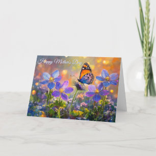 Kleine Schmetterlinge Auf Wildblumen Muttertag Karte