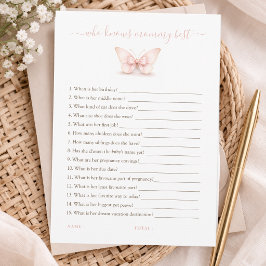 Kleine Schmetterlings-Baby-Party - Wer kennt Mama Einladung