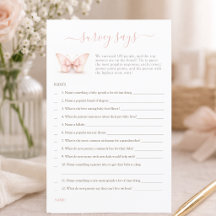 Kleine Schmetterlings-Schleife Baby Shower Spiel U