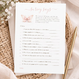 Kleine Schmetterlings-Schleifen-Baby-Shower-Umfrag Einladung