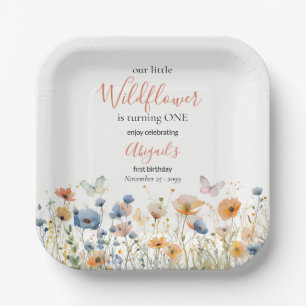 Kleine Schmetterlings-Wildblumenwiese 1. Geburtsta Pappteller