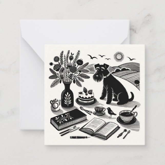 Kleine Schnauzer-Note Mitteilungskarte (Vorderseite)