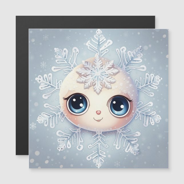 Kleine Schneeflocke 1 Magnetkarte (Vorne/Hinten)