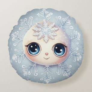 Kleine Schneeflocke 1 Rundes Kissen
