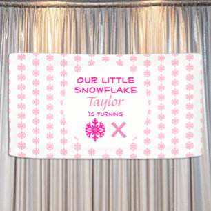 Kleine Schneeflocke jeden Geburtstag Banner