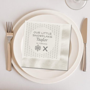 Kleine Schneeflocke jeden Geburtstag Serviette