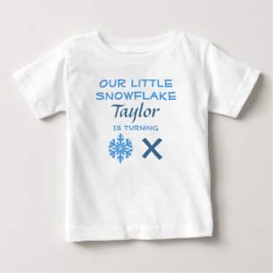 Kleine Schneeflocke jedes Alters Geburtstag Baby T T-shirt