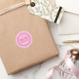 Kleine Schneeflocke rosa Mädchen Baby-Party Runder Aufkleber