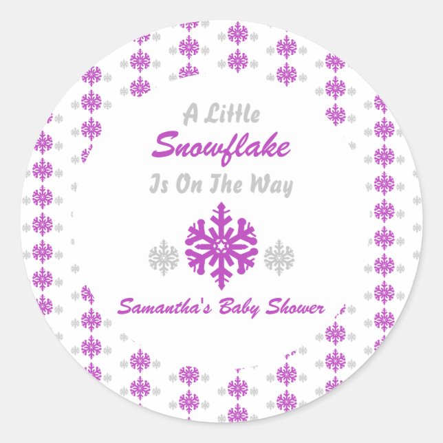 Kleine Schneeflocke unterwegs Runder Aufkleber (Vorderseite)