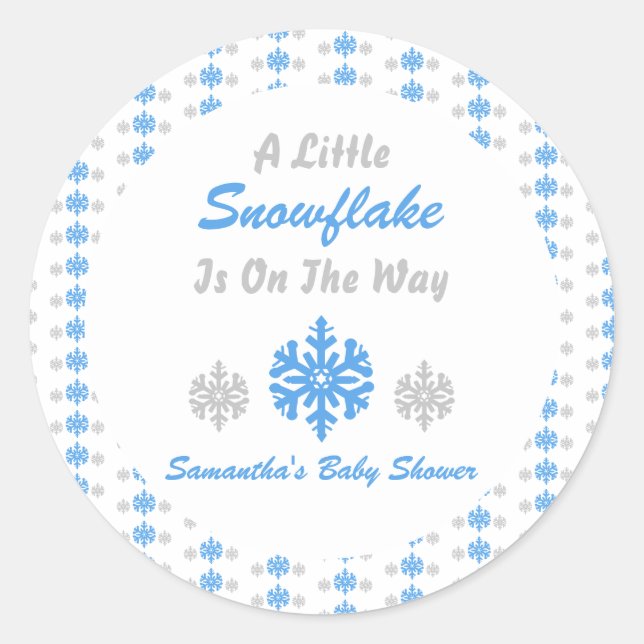 Kleine Schneeflocke unterwegs Runder Aufkleber (Vorderseite)