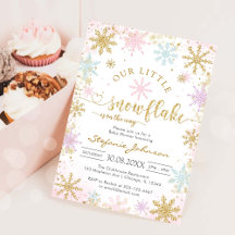 Kleine Schneeflocke Winter-Baby-Shower-Einladung