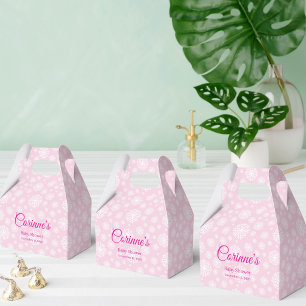 Kleine Schneeflocke zarte rosa Mädchen-Baby-Party Geschenkschachtel