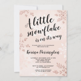 Kleine Schneeflocken-Rose, goldfarbene Rosa-Schrif Einladung